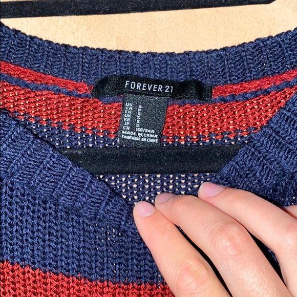 Red Blue Striped Sweater - Picture 2 of 3